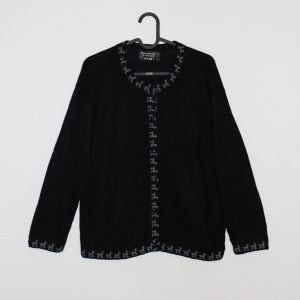 Eleganz - Alpakas pullover schwarz-grauer