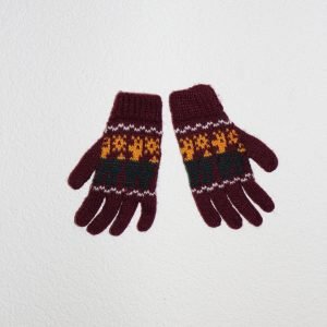 Klassiker - Rote Fingerhandschuhe mit Alpaka-Motiv